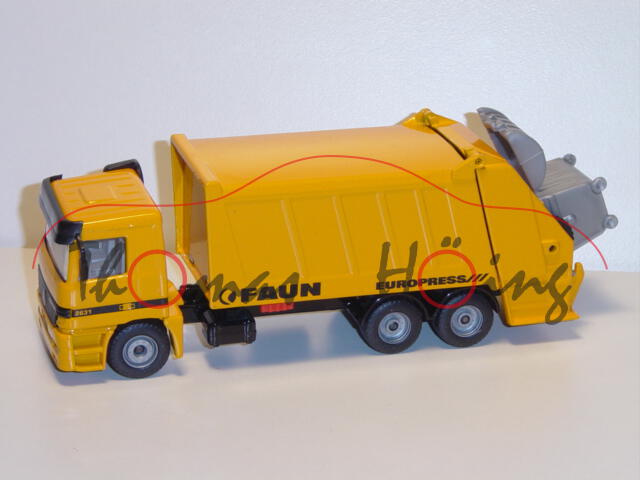 00003 Mercedes Actros M 2631 Müllwagen, melonengelb, FAUN EUROPRESS, LKW16, L14n