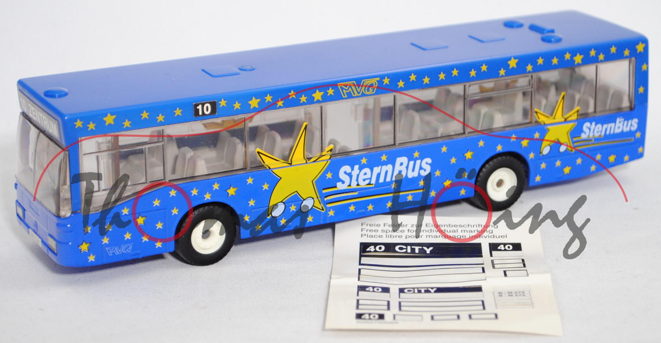 00006 Mercedes-Benz O 405 N Niederflur-Linienomnibus (Mod. 1990-1994), blau, SternBus, SIKU, 1:55