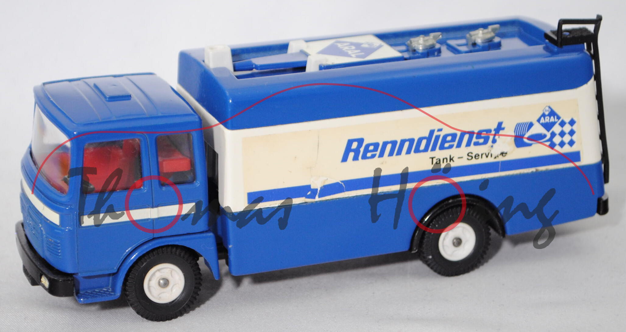 00000 MAN 8.156 F (Typ F7, Modell 1967-1969) ARAL-Renndienst, blau, Verglasung klar, SIKU, 1:60