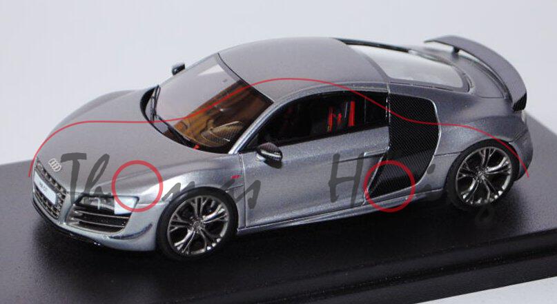 Audi R8 GT, Mj. 2011, mattgraumetallic, Looksmart Models (Handarbeitsmodell), 1:43, PC-Box, limitier