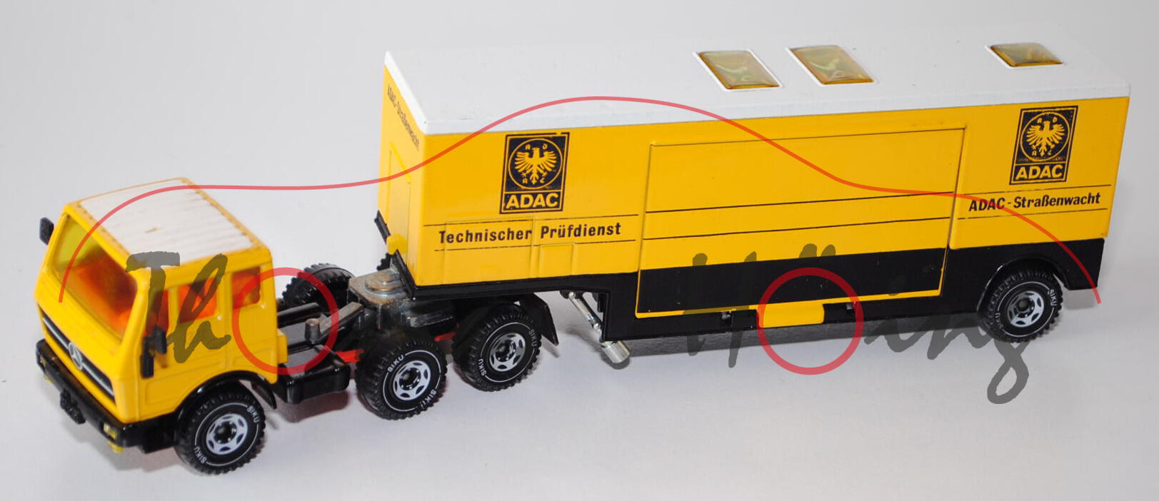 Mercedes 2232 ADAC-Prüfdienstwagen, signalgelb/schwarz/cremeweiß, ADAC / Technischer Prüfdienst / AD