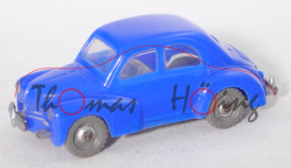 00000 Renault 4CV (Modell 1955-1957), ultramarinblau, 2 Stoßstangenecken weg, Siku Plastik 1:60