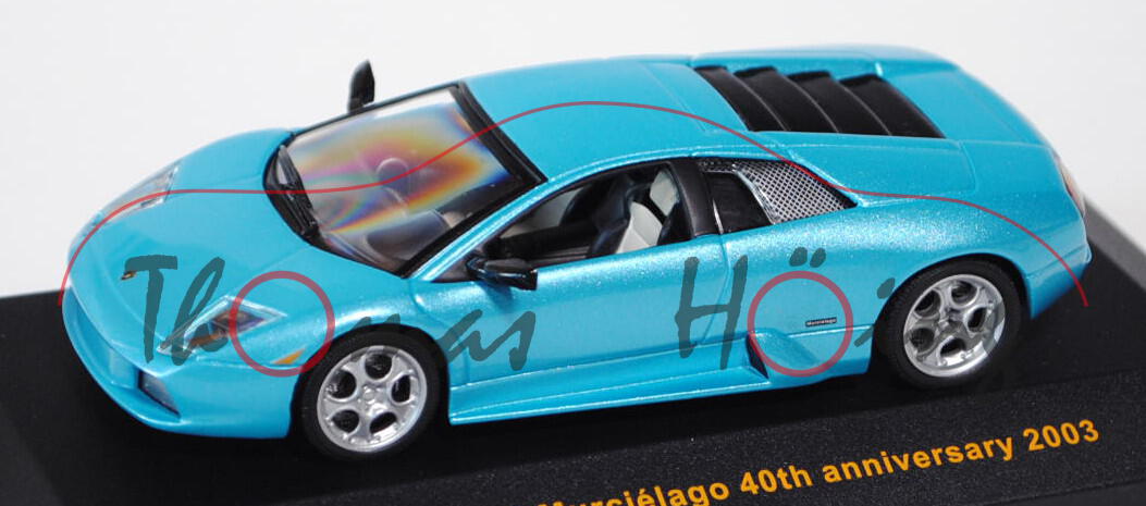 Lamborghini Murciélago 40th Anniversary, Modell 2003, grün artemis perleffekt, IXO MODELS®, 1:43, PC