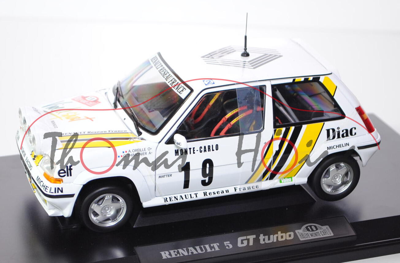 Renault 5 GT Turbo (Typ Supercinq), Modell 1987-1991, reinweiß, Fahrer: Alain Oreille / Gilles Thimo