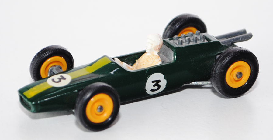 Lotus Racing Car, moosgrün, Nr. 3, mit Fahrer, Matchbox Series, mb (Box Typ E)