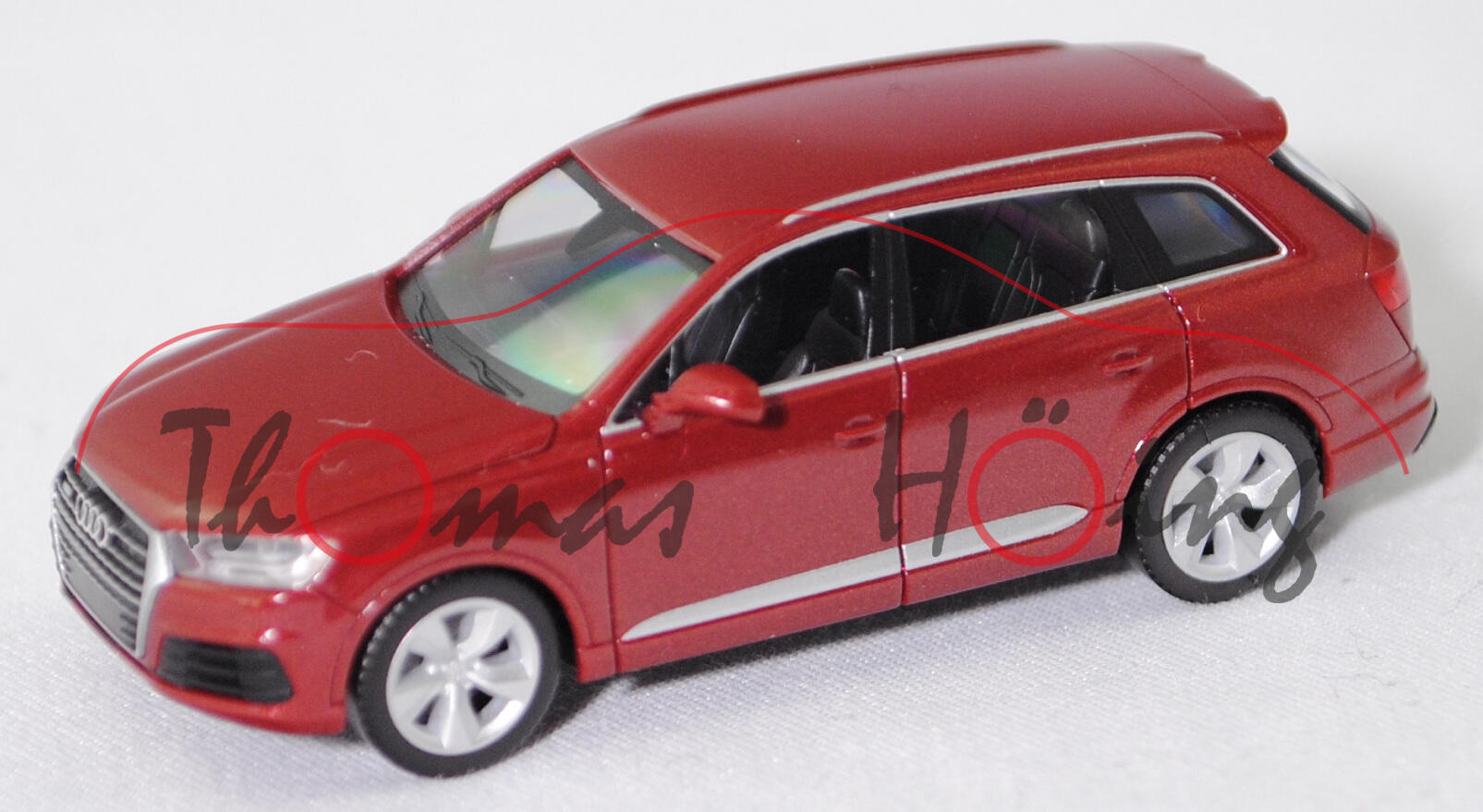 Audi Q7 ultra 3.0 TDI quattro / 3.0 TDI quattro (2. Generation, 4M, Vorfacelift, Modell 2015-2018), matadorrot perleffekt (Verkaufskennzeichen T7, Lacknummer LY3S), Herpa, 1:87, mb