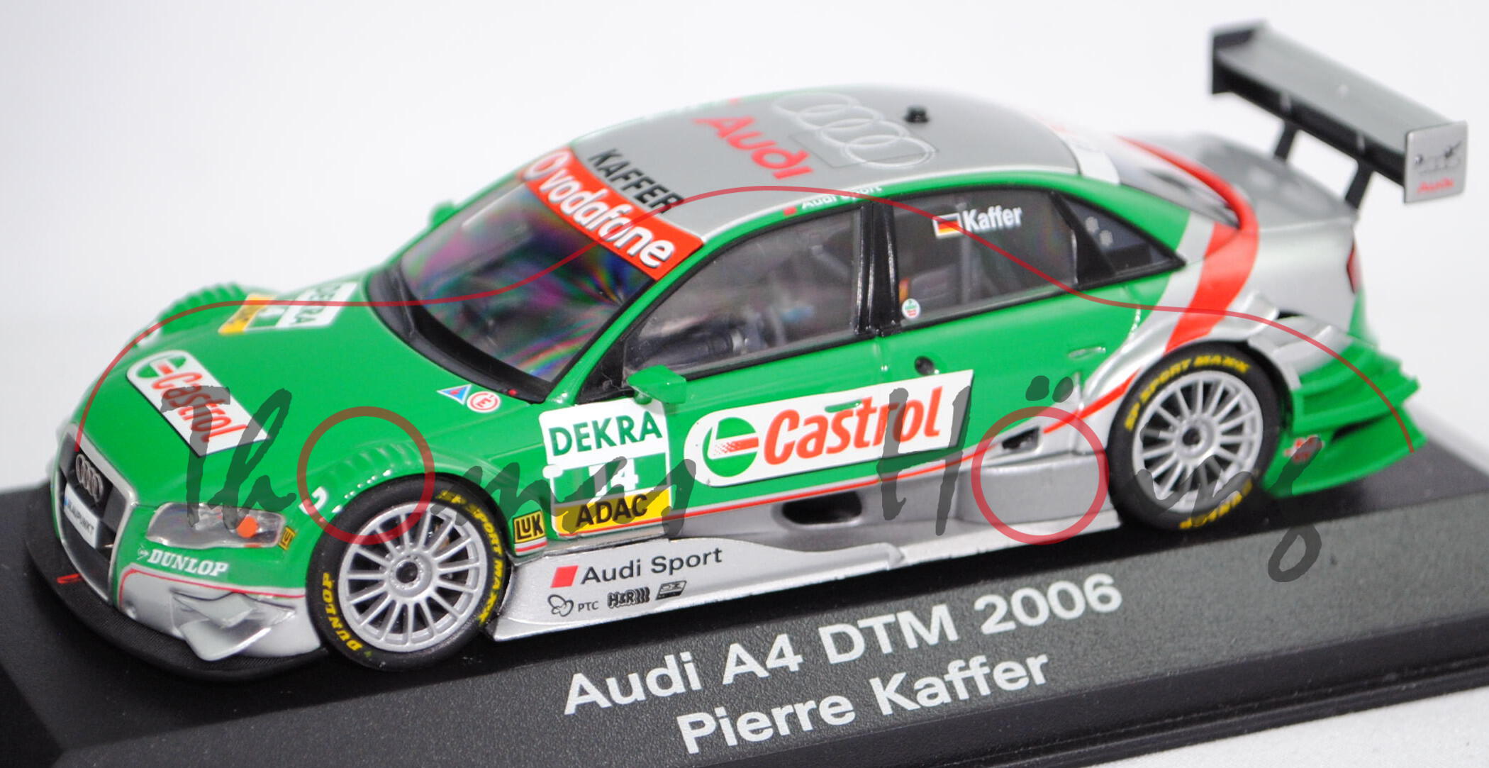 Audi A4 DTM 2005 (B7, Typ 8EC/R12), silber/grün, DTM 2006, P. Kaffer, Nr. 14, Minichamps, 1:43, mb