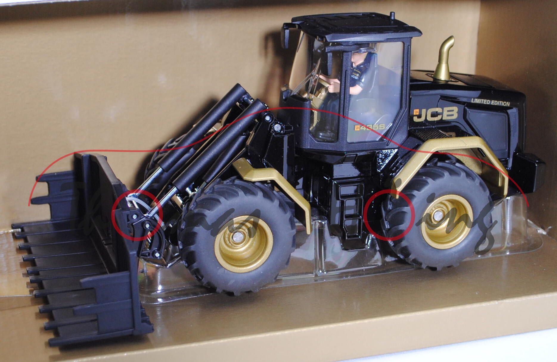 00701 IE JCB 435S Agri Radlader (Modell 2013-), schwarz/gold, SIKU FARMER 1:32, Werbebox (Limited)