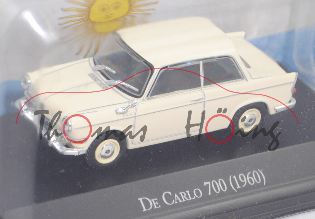 De Carlo 700 Glamour (Mod. 60-63) vgl. BMW 700, hellelfenbein, EDITION ATLAS, 1:43, Hauben-Blister