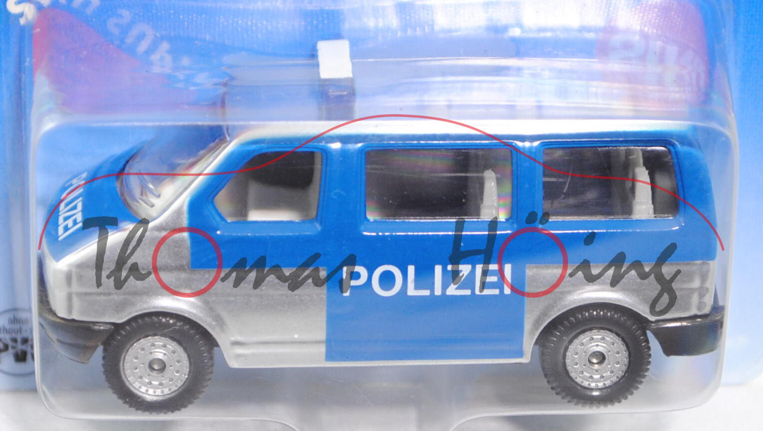 VW T4 facelift Caravelle (Modell 1996-2003) Polizei-Mannschaftswagen, weißaluminiummetallic/verkehrs