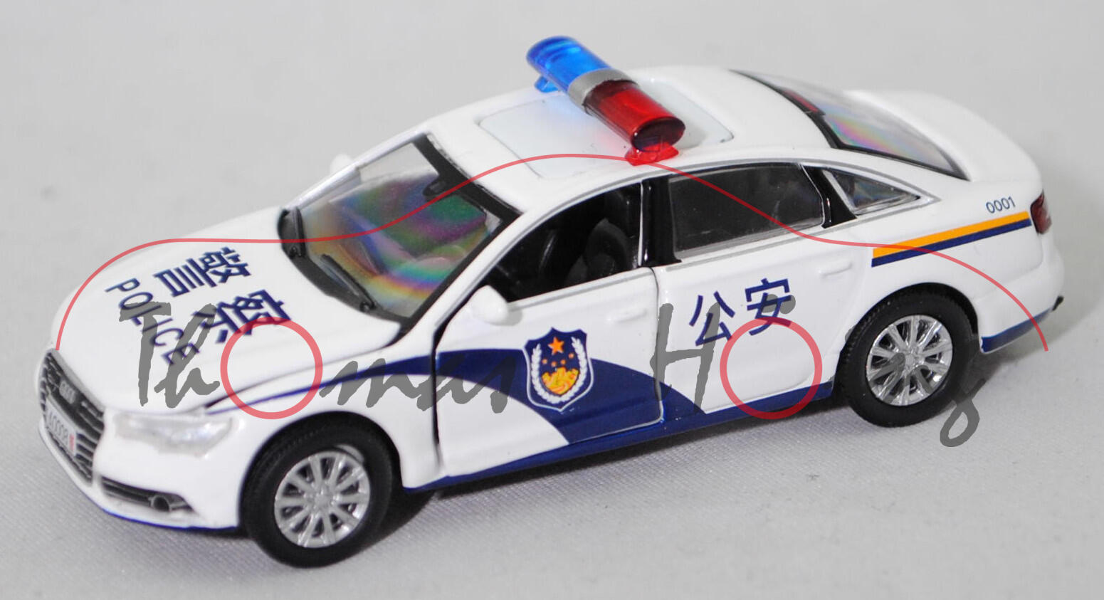 Audi A6L 50 TFSI quattro (C8, Typ 4K/F2, Modell 19-23) China Police Car, ibisweiß, Era CAR, 1:64, mb