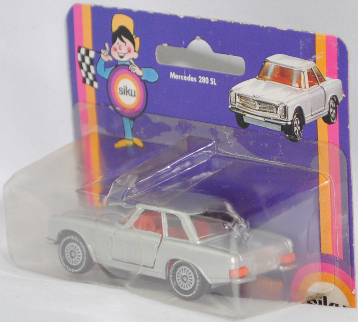 00007 Mercedes-Benz 280 SL (W 113, Pagode, Modell 1968-1971) mit Hardtop (Coupédach), silber, Bpr. V 302 / 1017, W-Germ, Verglasung rauch, R11 gerillt, SIKU SUPER, 1:60, P18
