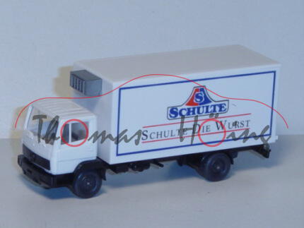 Mercedes Kühlkoffer-LKW, reinweiß/schwarz, S / SCHULTE / SCHULTE DIE WURST, Wiking, 1:87, mb