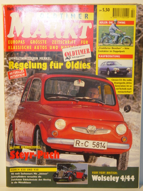 MARKT EUROPAS GRÖSSTE OLDTIMER-ZEITSCHRIFT, Heft 2, Februar 1996