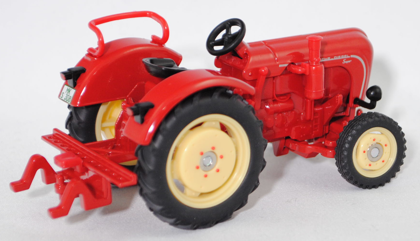 00000 PORSCHE-DIESEL Super N 308 (Baureihe Super, Typ Ackerschlepper, Modell 1957-1960), karminrot, Sitz schwarz, Lenkrad schwarz, MK-S 308, SIKU FARMER CLASSIC, 1:32, L17mpK