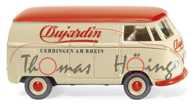 VW Transporter T1 1100 Kastenwagen (Typ 2 T1, Mod. 50-54), hellelfenbein, Dujardin, Wiking, 1:87, mb