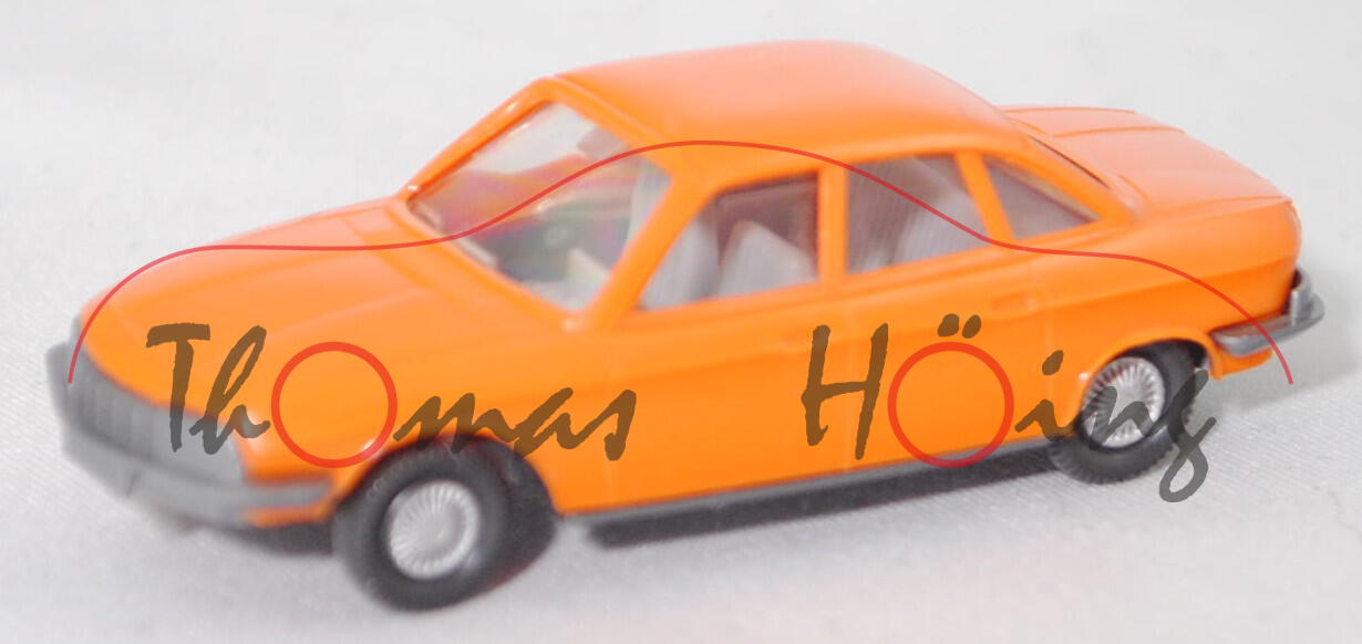 003f NSU Ro 80 (Typ 80, Modell 1967-1972, Baujahr 1967), orangegelb, innen silbergrau, Wiking, 1:87