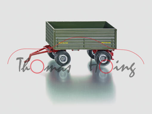 Zwei-Achs-Anhänger, olivgrün/rubinrot, Fortuna Fortuna, 1:50, L17