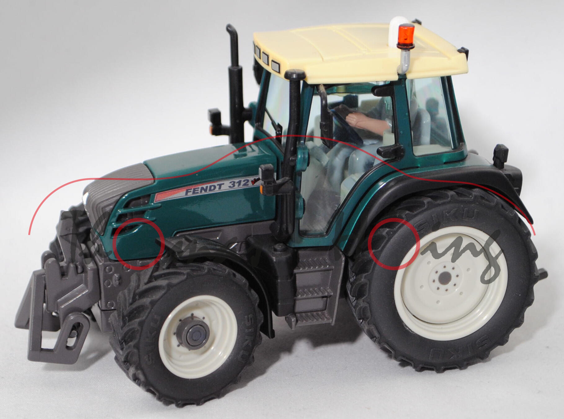 00403 Fendt 312 Vario (Mod. 2006-2012), hell-ozeanblau (petrol), OAL AG 312, SIKU, 1:32, Werbebox