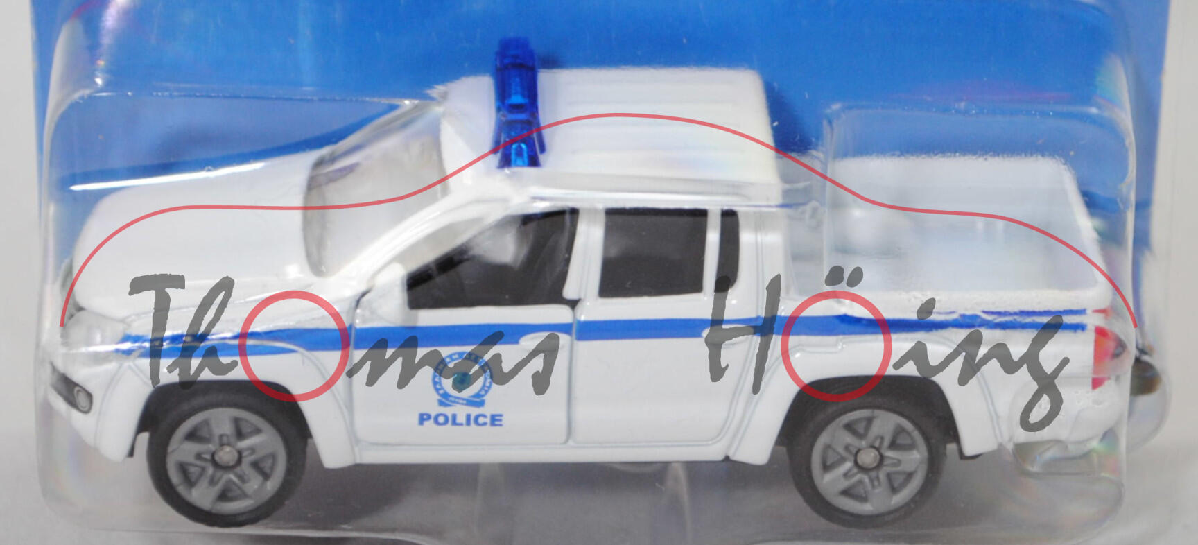 00900 GR VW Amarok 2.0 TDI (Modell 2010-2012) Greek Police, reinweiß, POLICE, SIKU, 1:61, P29e