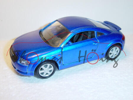 Audi TT Coupe, Mj. 2000, dunkelblaumetallic, mit Heckspoiler, Welly, 1:36