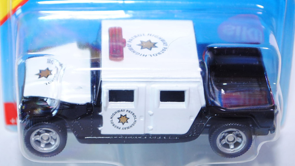 00002 US-Polizei (vgl. Hummer H1 Typ 4-door open top, Modell 1992-2006), reinweiß/schwarz, innen sch