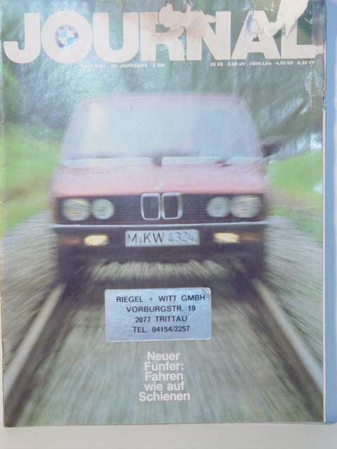 BMW JOURNAL, Heft 4, 1981, Heft mit Wasserschaden