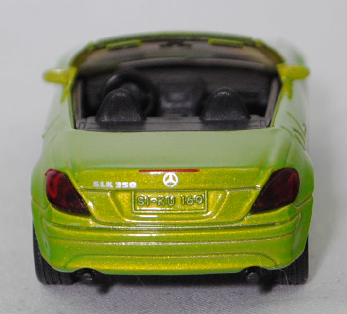 00009 Mercedes-Benz SLK 350 (interne Baureihenbezeichnung R 171, Vor-MoPf, Modell 2004-2008), hell-gelbgrünmetallic, innen schwarz, Bpr. 1002, SIKU SUPER, 1:55, m
