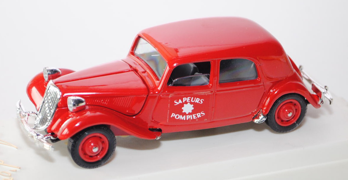 Citroen 15 CV Feuerwehr, Modell 1939, verkehrsrot, SAPEURS / POMPIERS, 2867 cc, Motor 15-6 G, 130 km