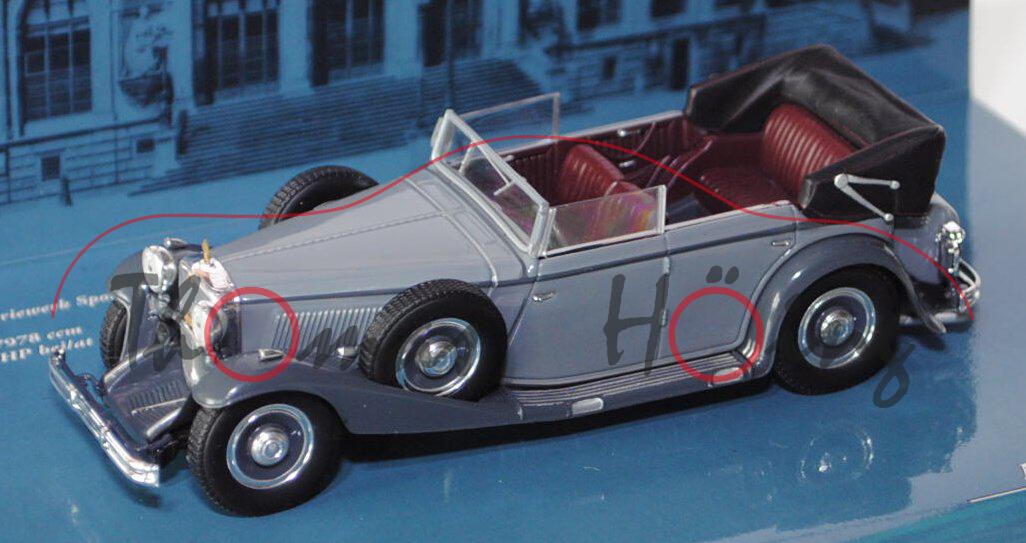 Maybach Zeppelin DS 8, Modell 1930-1937, dunkel-mausgrau/eisengrau, Minichamps, 1:43, PC-Box