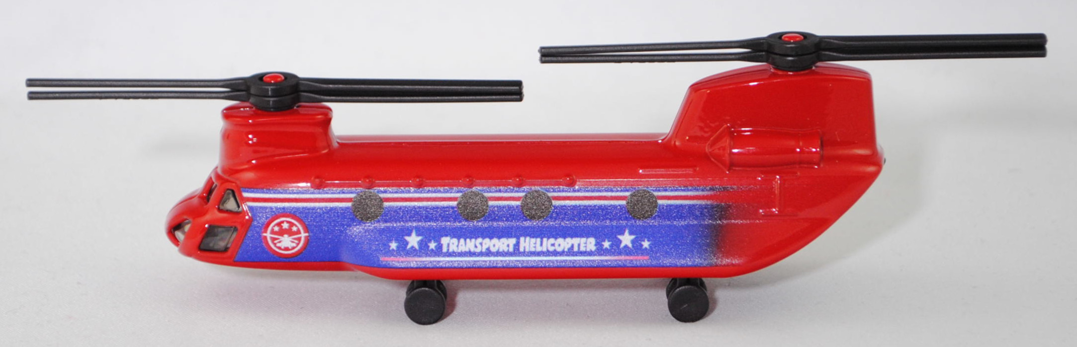00000 Boeing-Vertol CH-47D Chinook HC.2 (Modell 234/H-47, Modell 1982-1995), hell-signalrot, TRANSPORT HELICOPTER, SIKU SUPER, 1:130, P29f