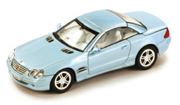 Mercedres-Benz SL 500 (Baureihe R 230), Modell 2001-2006, blaumetallic, Norev, 1:43, Klapp-Box