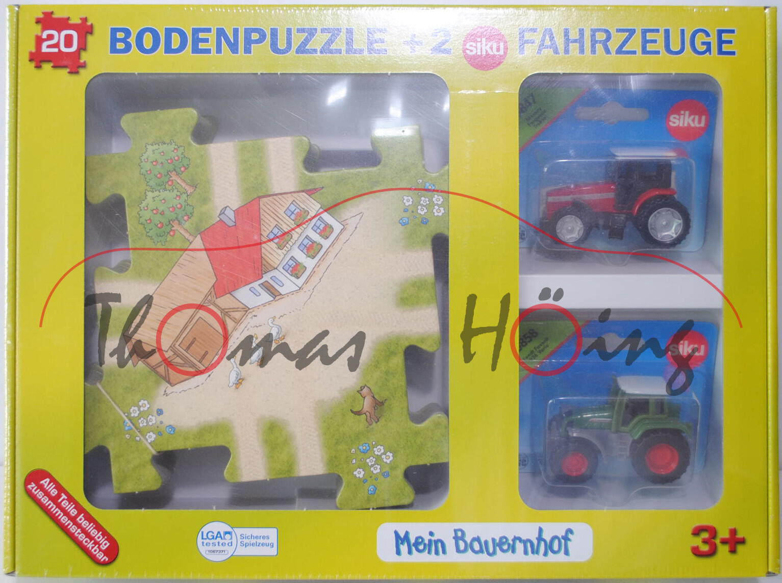 00001 20 teiliges Bodenpuzzle (78 x 63 cm) Bauernhof incl. 2 Siku Modelle (0847 Massey Ferguson 9240