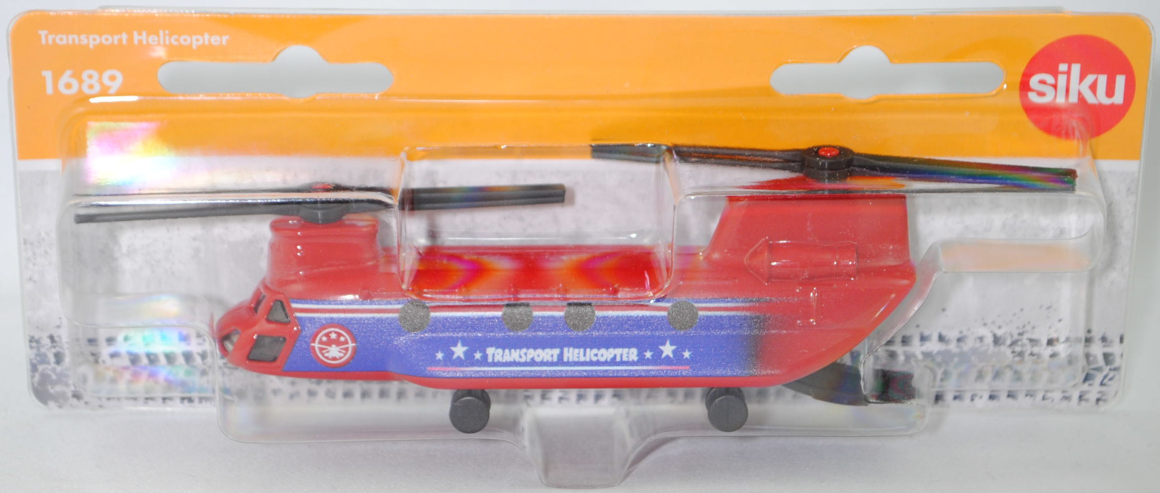 00000 Boeing-Vertol CH-47D Chinook HC.2 (Modell 234/H-47, Modell 1982-1995), hell-signalrot, TRANSPORT HELICOPTER, SIKU SUPER, 1:130, P29f