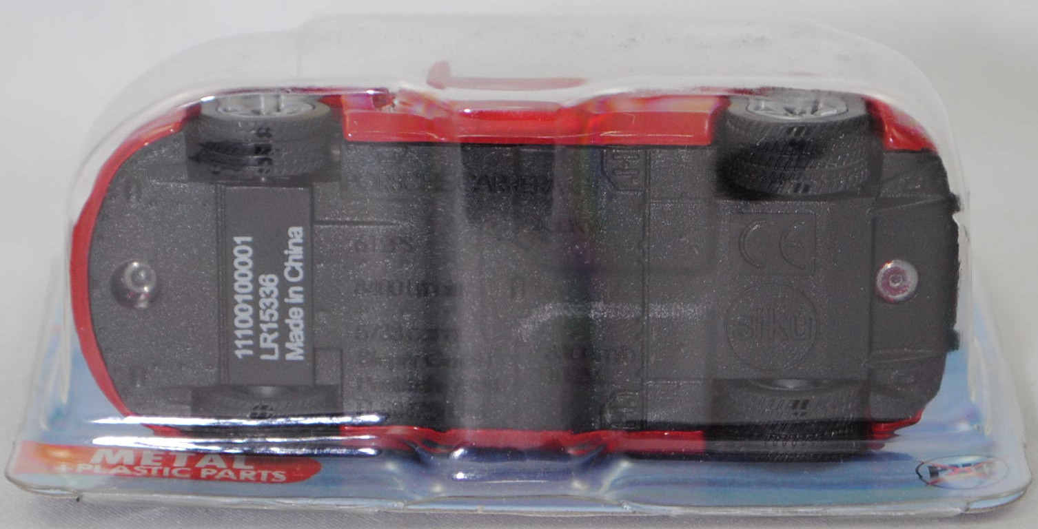 00002 Porsche Carrera GT (interne Baureihenbezeichnung 980, Modell 2003-2006), karminrot, Bpr. mit Adresse, B22a / B22b geschlossen silbergrau, SIKU SUPER, 1:55, P29e