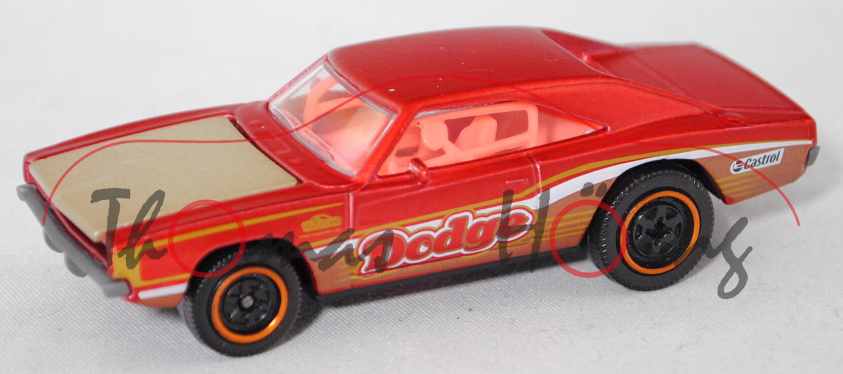 Dodge Charger R/T (2. Gen., Mod. 1969-1970) SUNRISE / RACING, d.-feuerrotmet., majorette, 1:66, mb