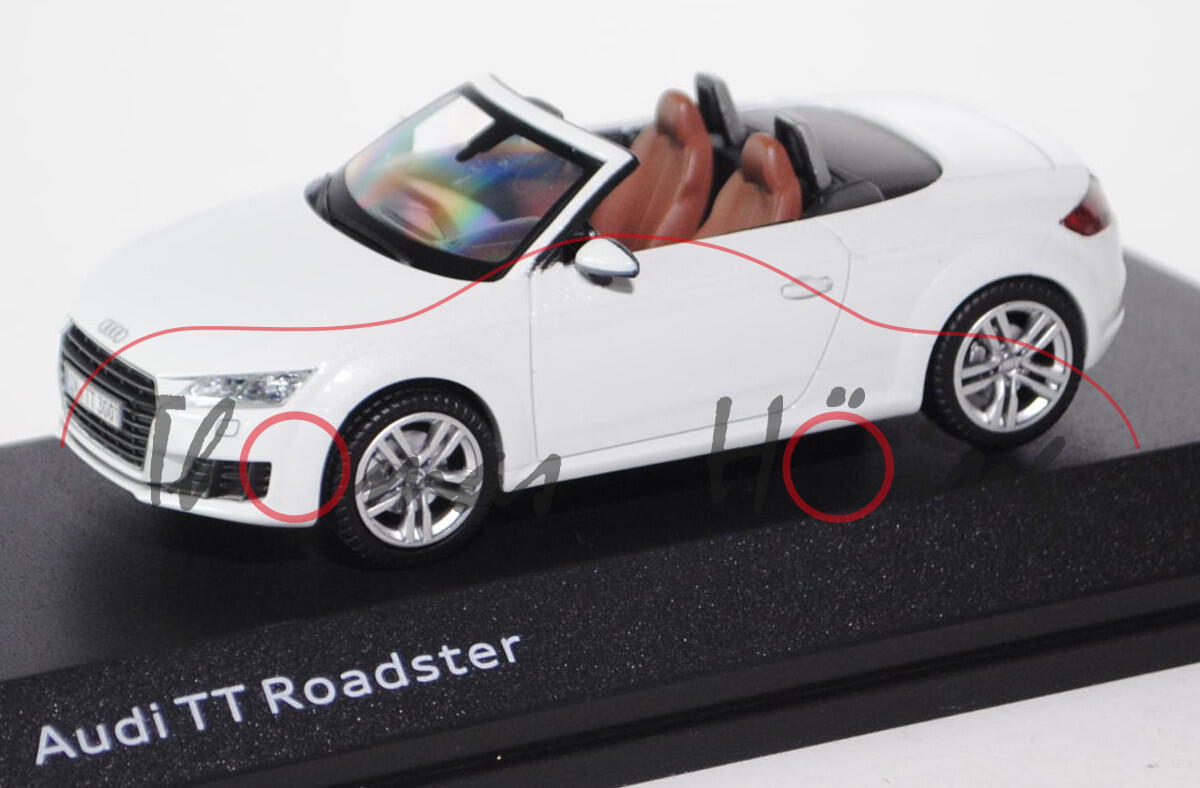 Audi TT Roadster (Typ 8S), Modell 2014-, gletscherweiß, Kyosho, 1:43, Werbeschachtel