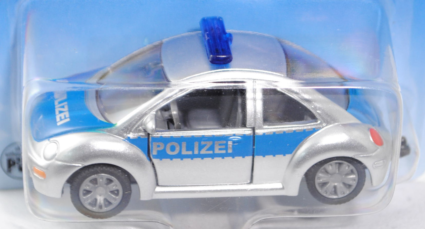 00003 VW New Beetle 2.0 (Typ 9C, Modell 1998-2001) Polizei, weißaluminiummetallic/hell-verkehrsblau,