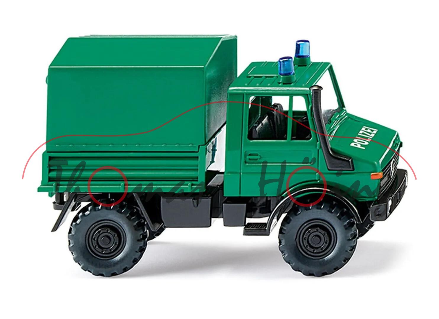 Polizei - Mercedes-Benz Unimog U 1700 (Baureihe 435, Mod. 1979-1988), minzgrün, Wiking, 1:87, mb