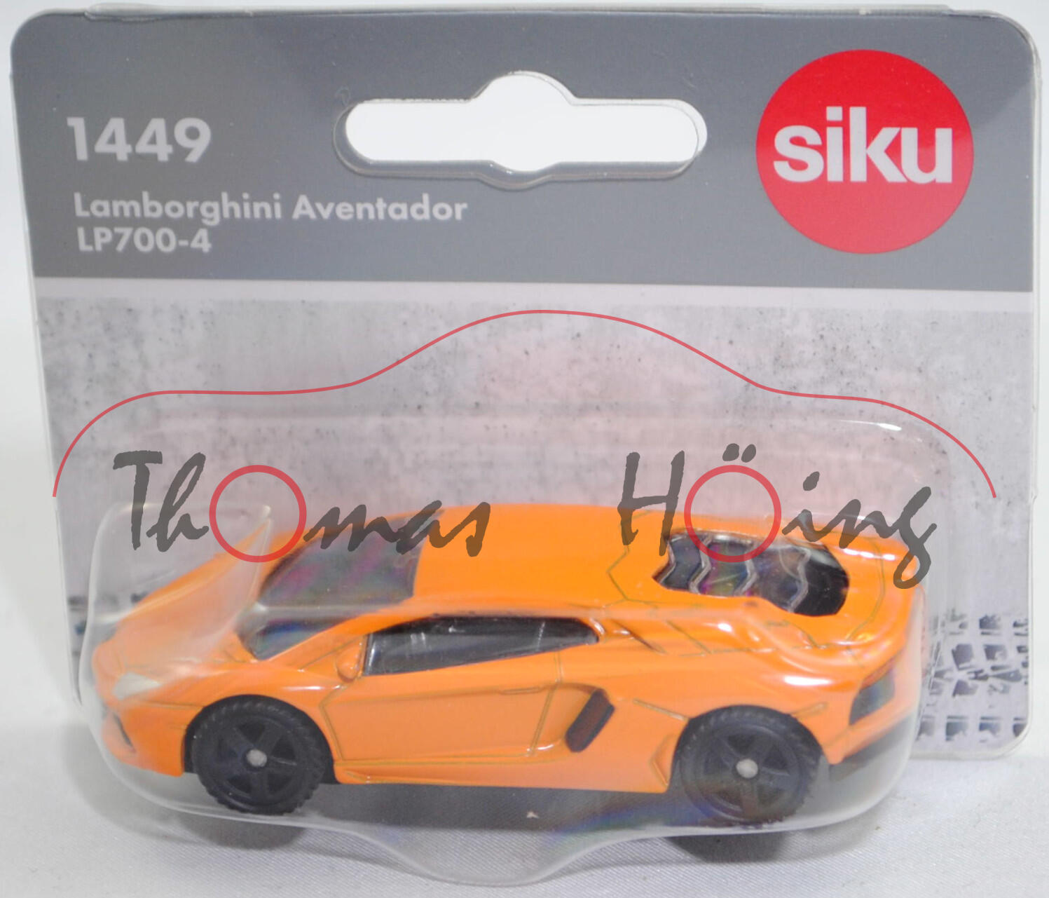 00004a Lamborghini Aventador LP 700-4 (LB834, KBA, Modell 2011-2016), hell-tieforange, Frontscheinwerfer integriert und silber bedruckt, SIKU SUPER, 1:60, P29f