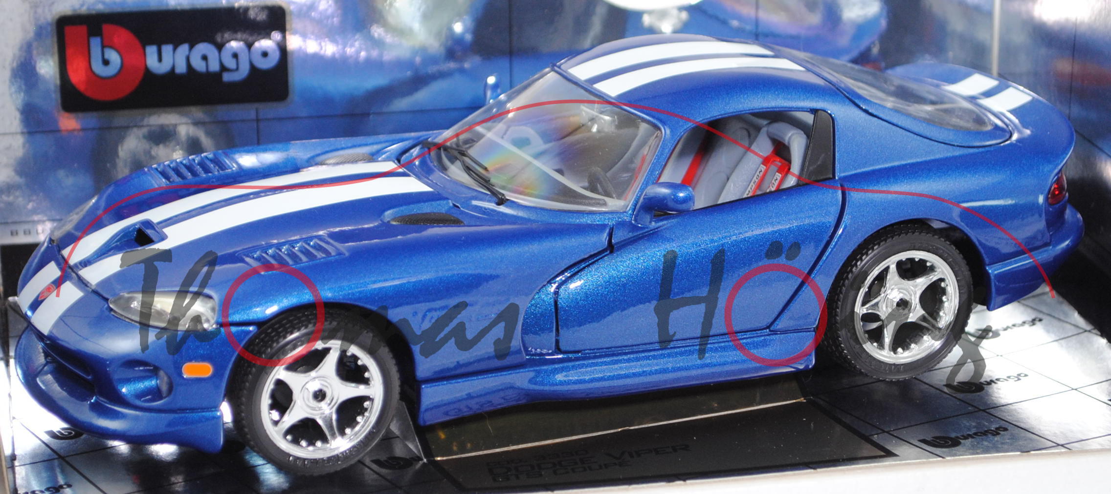 Dodge Viper GTS (2. Generation, Typ Coupé, SR II, Modell 1995-2002), blaumetallic, Bburago, 1:18, mb