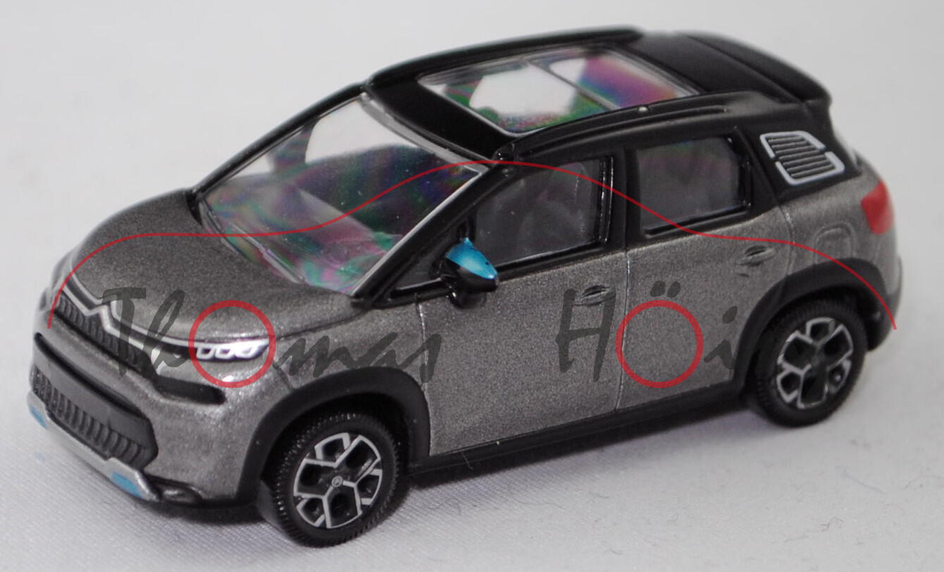 Citroen C3 Aircross Shine Pack (2. Gen., Facelift 2021, Mod. 21-), platinium-grau met., Norev, 1:64