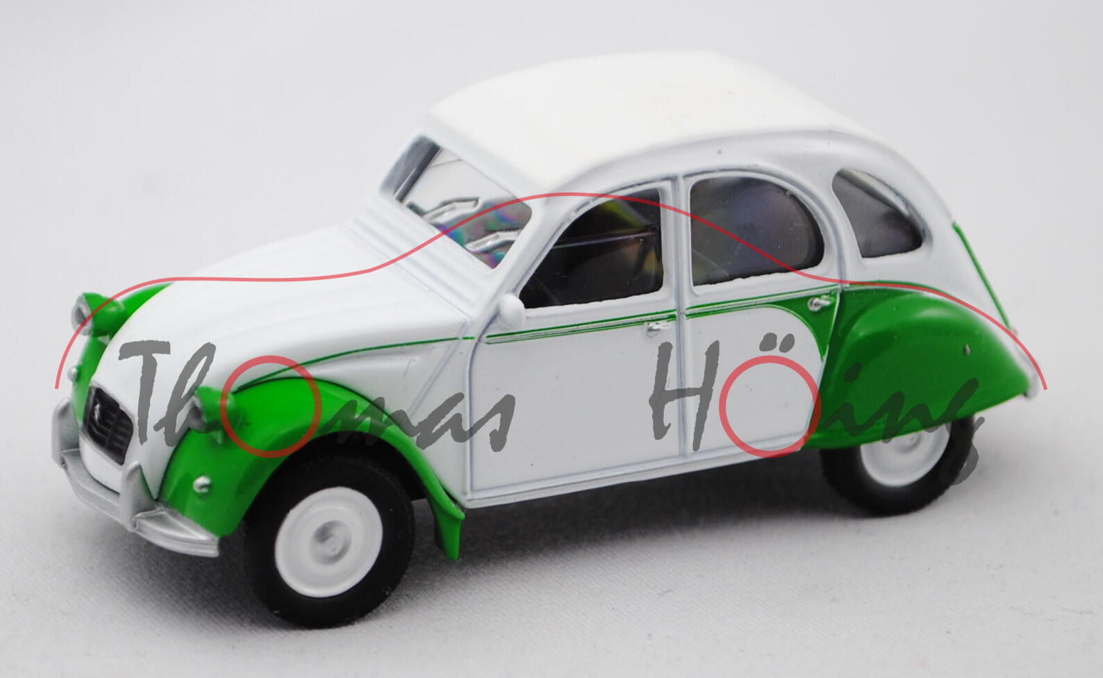 Citroen 2CV Dolly (Modell 1980-1990), grün/weiss, 1:54, Norev SERIE 500 CLASSIC, mb