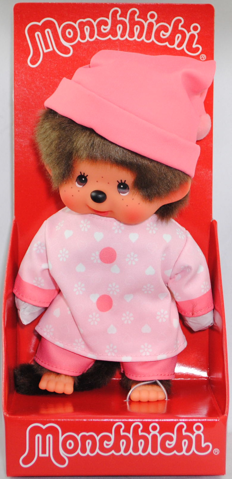Monchhichi Pajama Girl (Monchhichi Mädchen im Pyjama), 20 cm groß, Sekiguchi (EAN 4905610229444)