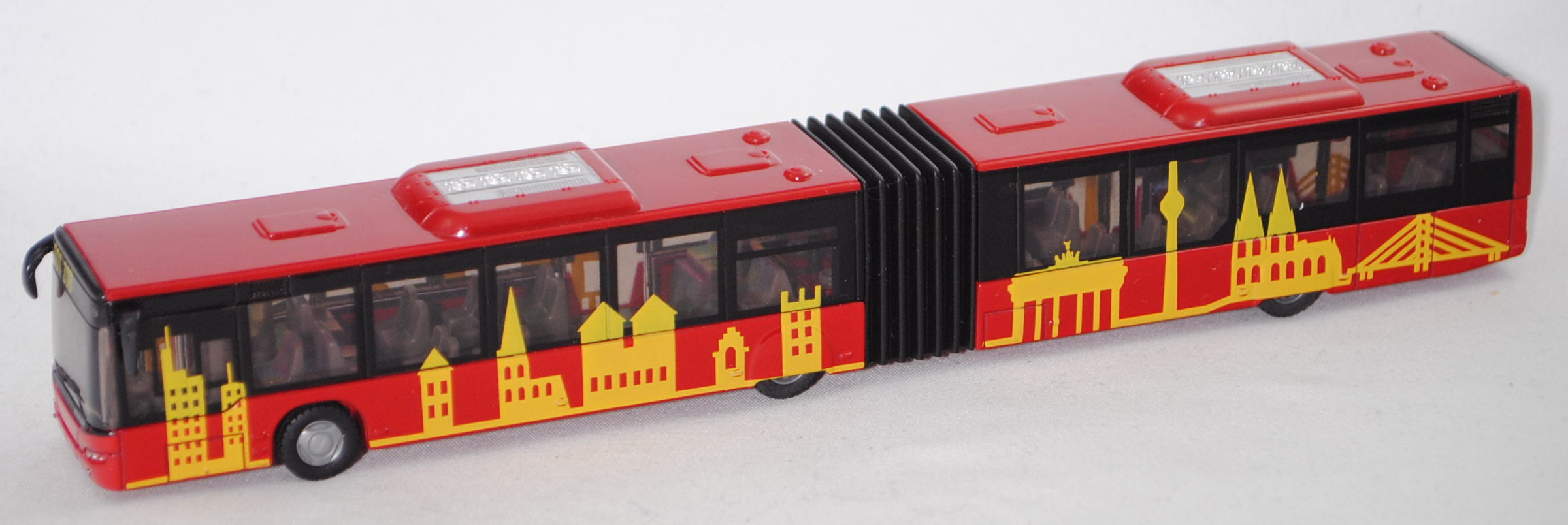 00000 NEOPLAN N 4522 Centroliner Evolution Gelenkbus, rot, mit Stadtmotive, SIKU SUPER, 1:87, L17mK