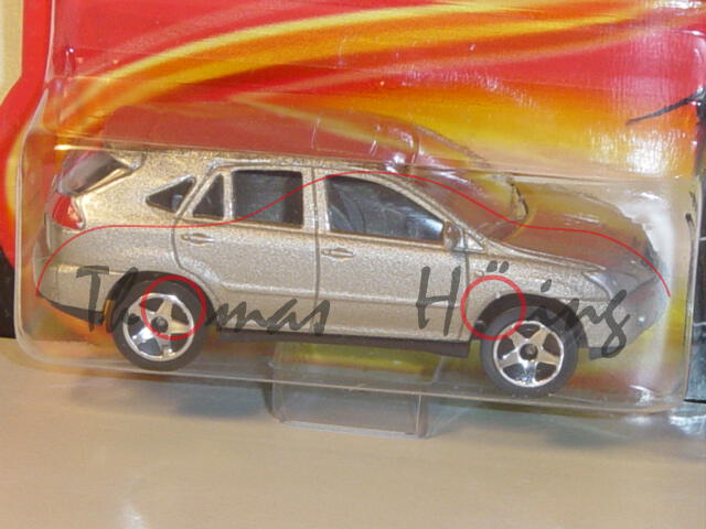 Lexus RX400h (Modell 2003-2009) (Nr. 292F), silbergoldmetallic, 5-Arm-Felge, majorette, 1:61, Bliste