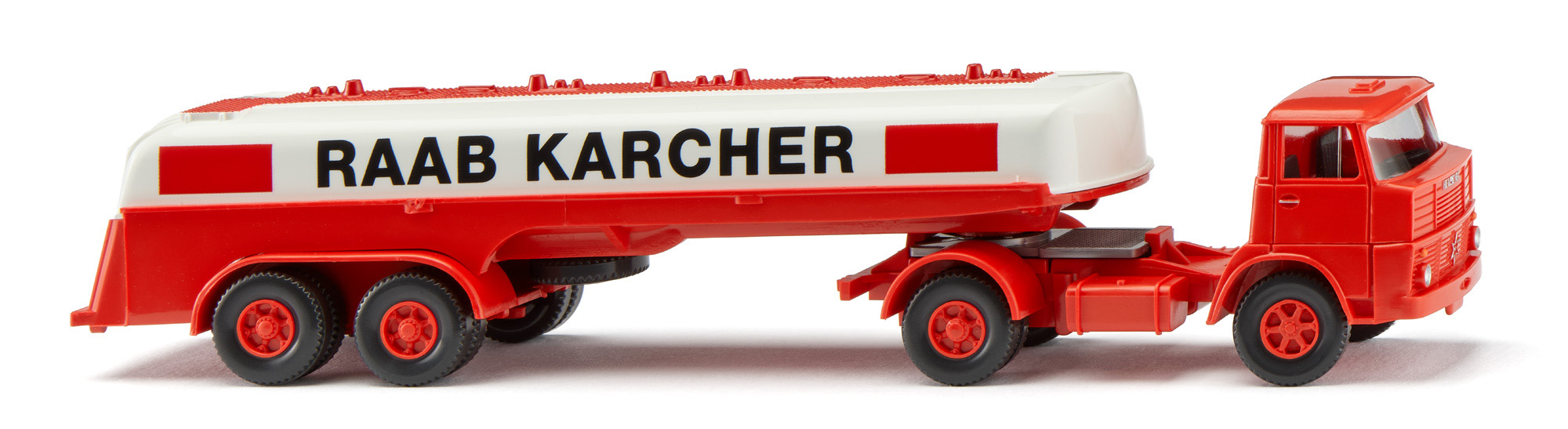Henschel HS 14/16 TS Frontlenker (interne Baureihenbezeichnung 503, Fahrerhaus kurz, Vorfacelift, Modell 1964-1967), rot/weiß, RAAB KARCHER, Wiking, 1:87, mb
