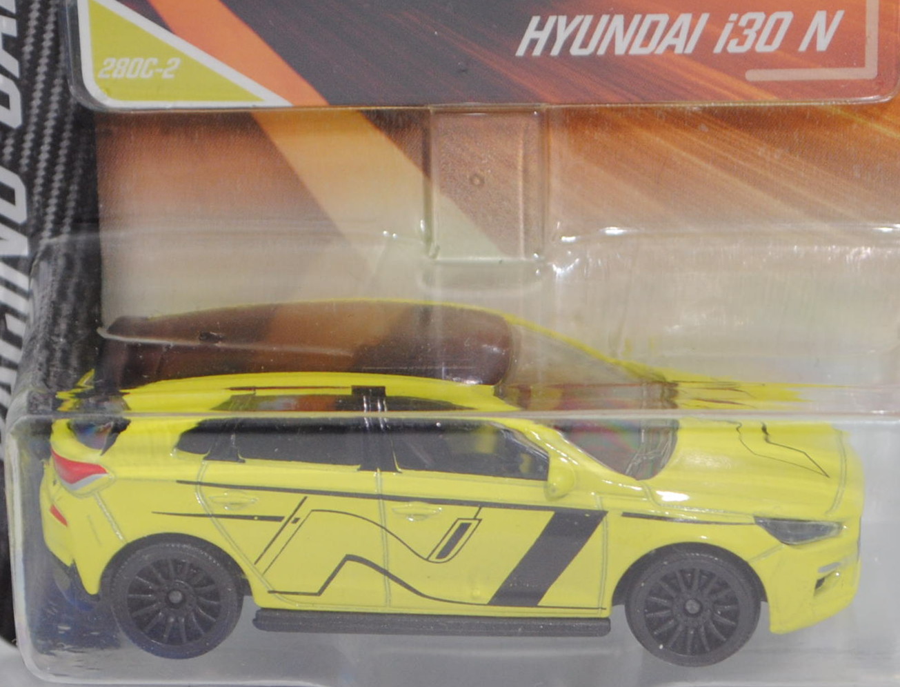 Hyundai i30 N (3. Gen., Typ PD, Mod. 2017-2019), schwefelgelb, Nr. 280C-2, majorette, 1:64, Blister