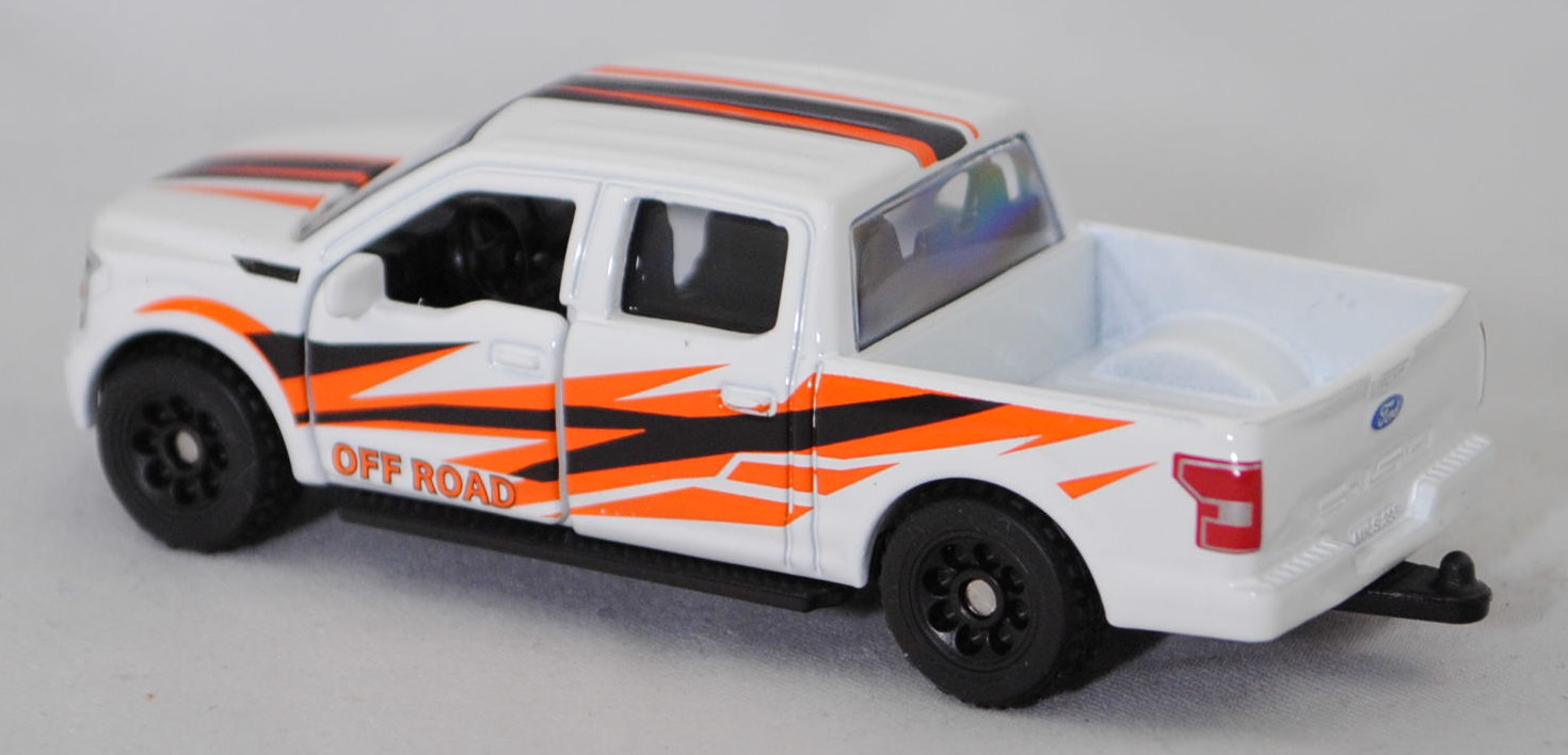 00000 Ford F-150 LARIAT STANDARD V8 SuperCrew mit 5,5 Ft Ladefläche (13. Generation, Modell 2018-2020), reinweiß, OFF ROAD, SIKU SUPER, 1:71, P29f