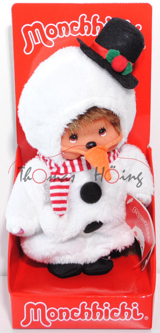 Monchhichi Christmas Snowman (Schneemann), 20 cm groß, Sekiguchi